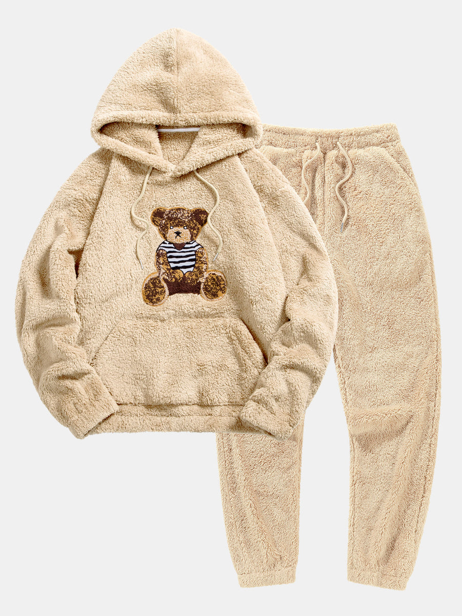 Teddy bear hoodie mens hot sale