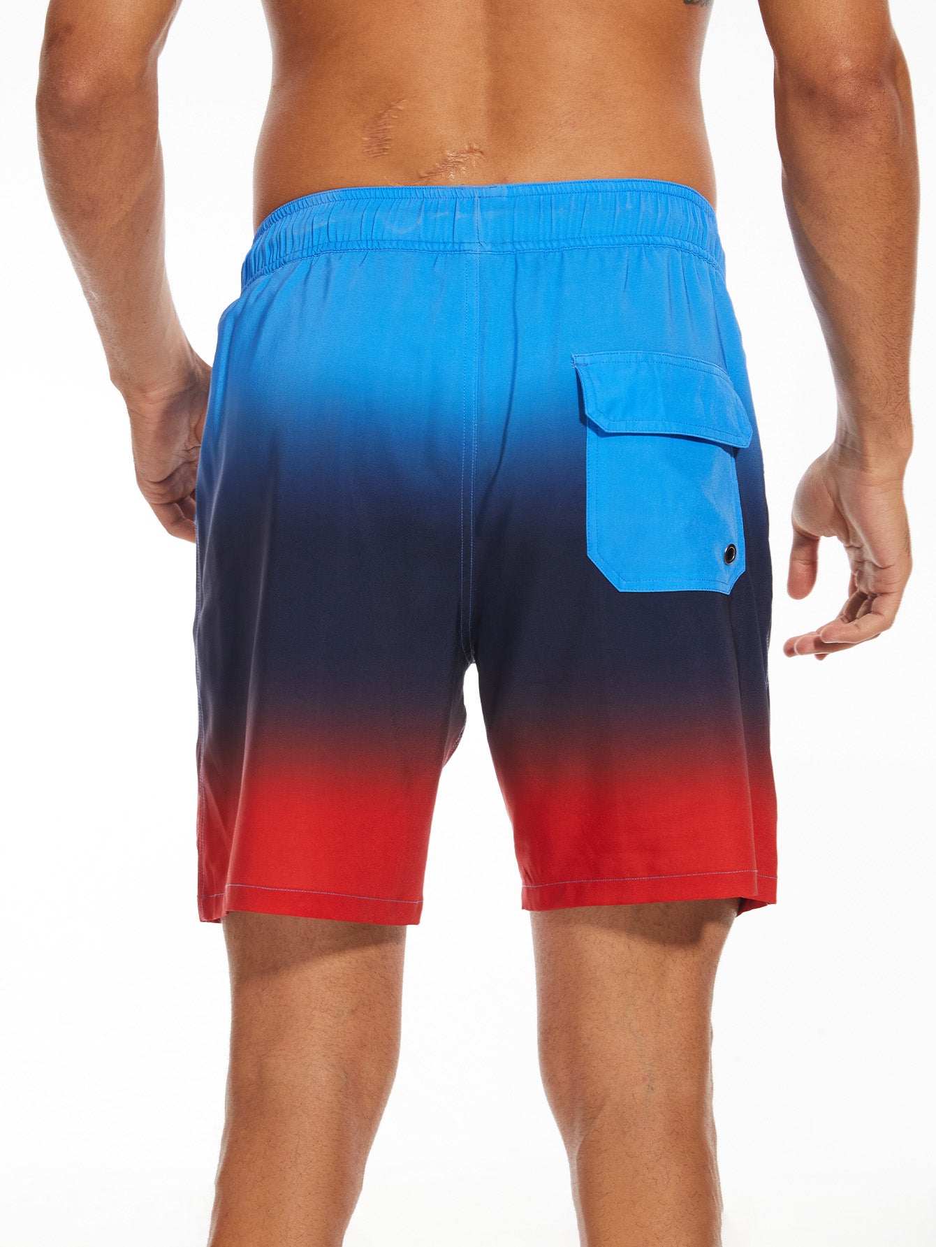 2 In 1 Drawstring Beach Swim Shorts With Pocket
