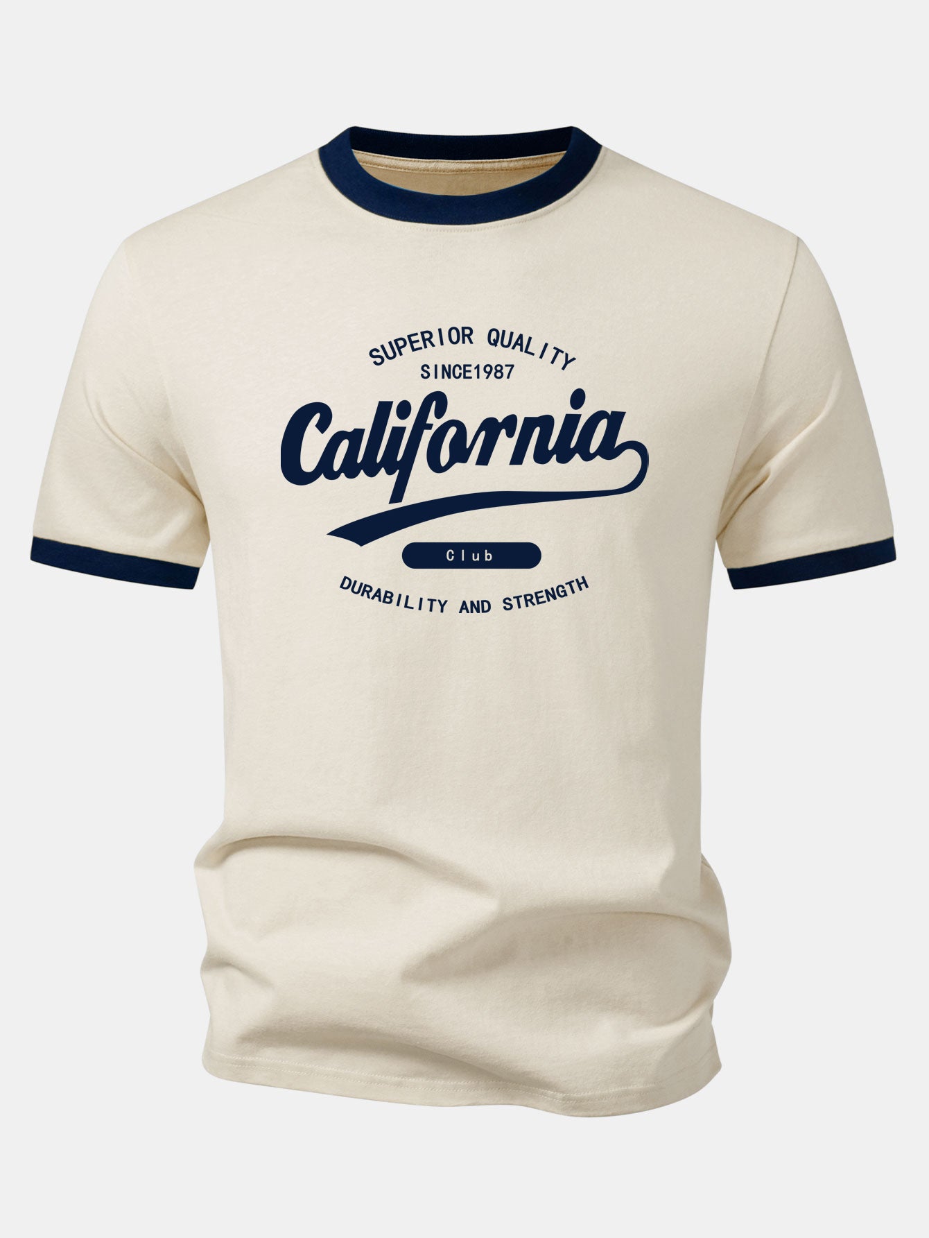 California Print Contrast Ringer T-Shirt