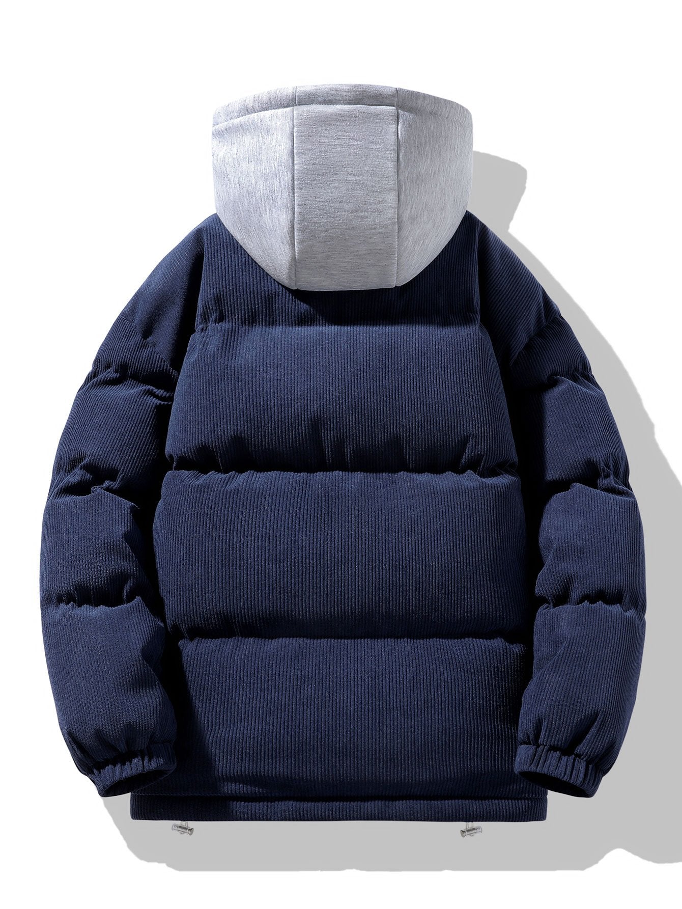 2 In 1 Corduroy Zip Up Hooded Puffer Coat